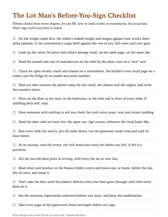 The Lot Man's Before-You-Sign Checklist